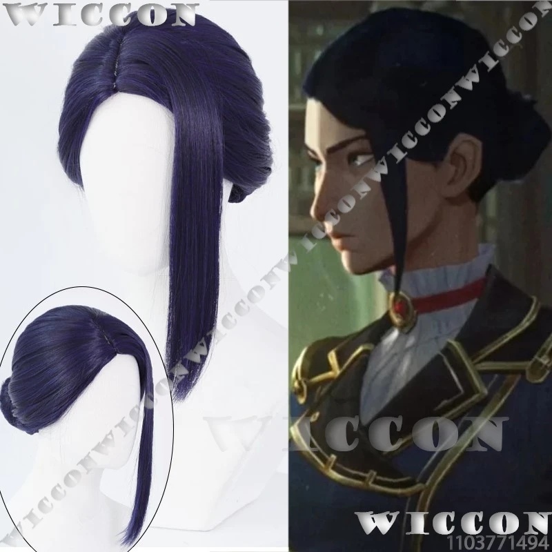 x;3,f6'b7\g,Caitlyn Kiramman A - Anime Cosplay Blue Hair ulasan dan harga