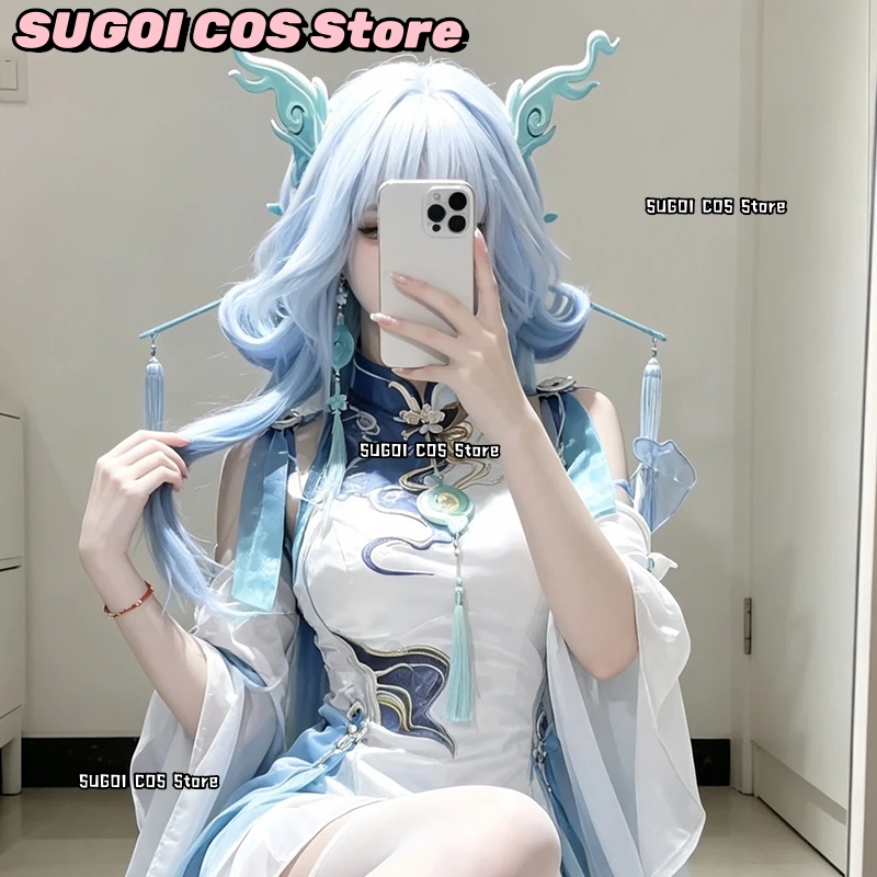 C921Anime Game Wuthering Waves - Anime Cosplay Blue Hair ulasan dan harga